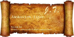 Jankovich Tibor névjegykártya